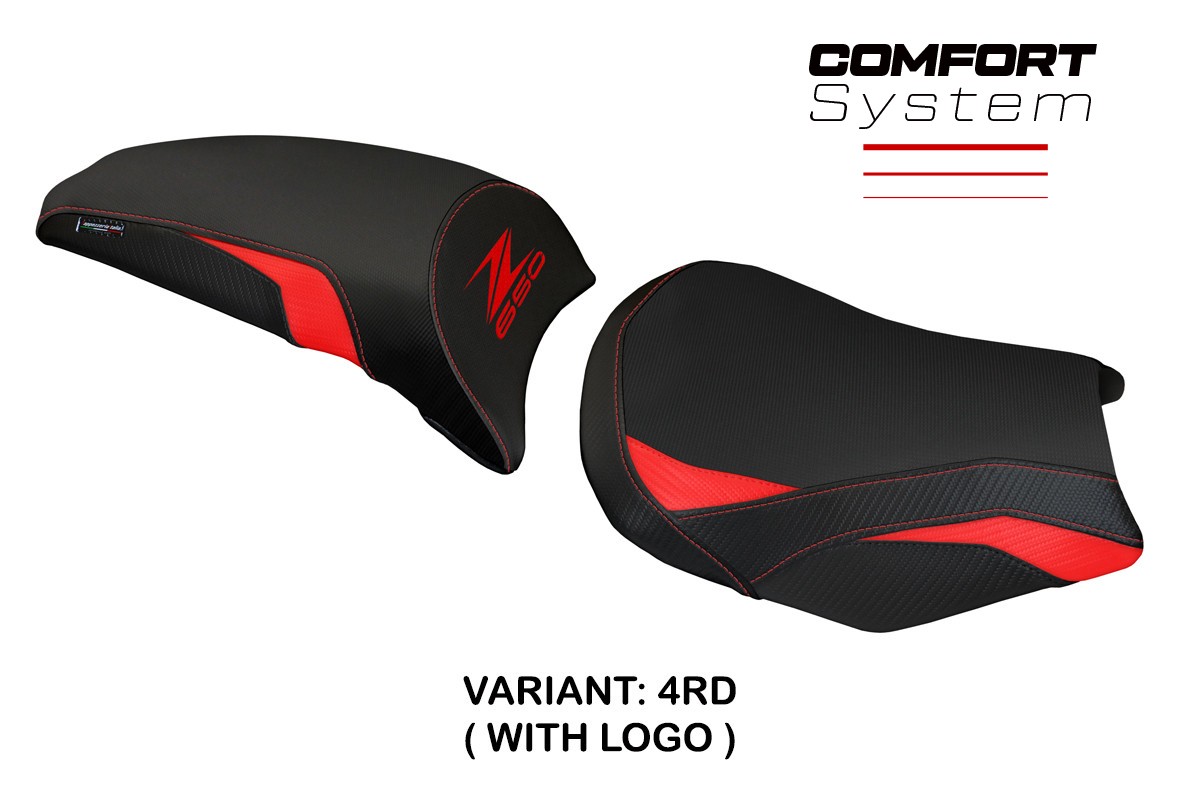 Rivestimento sella TPZ Vergato 1 Comfort Logo rosso Kawasaki Z650 2017-2025