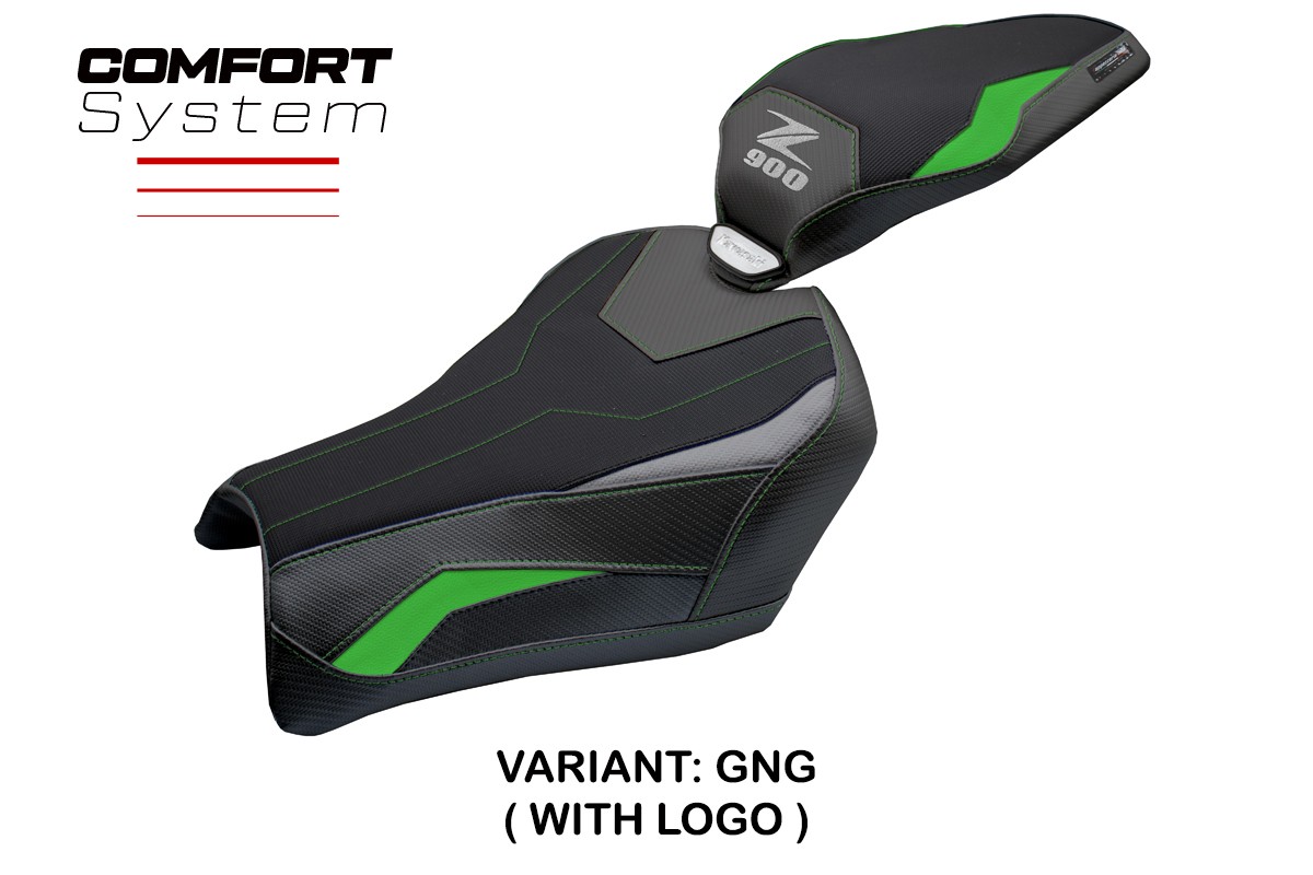 Rivestimento sella TPZ Uchiko Comfort Logo Verde-Grigio Kawasaki Z900 2025