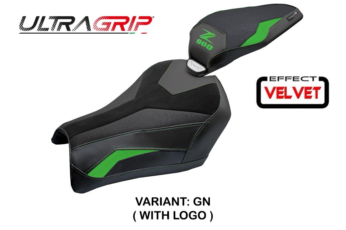 Rivestimento sella TPZ Uchiko Velvet Ultragrip Logo verde Kawasaki Z900 2025