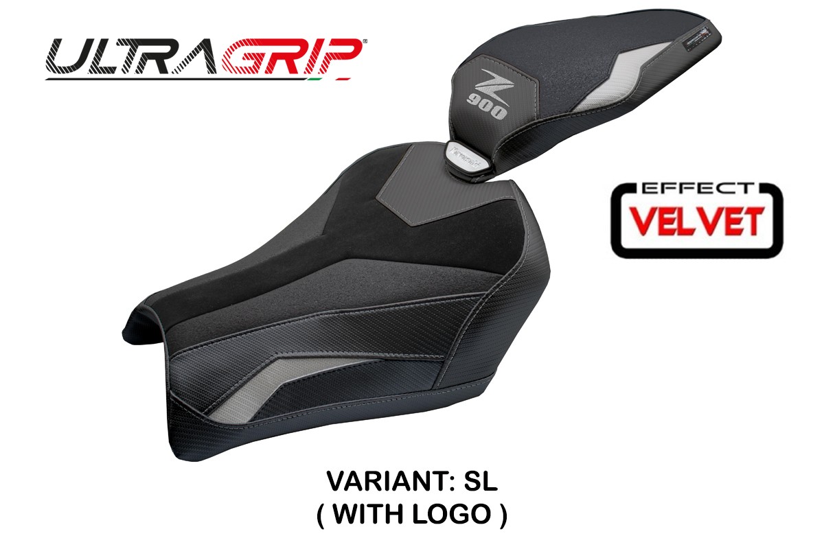Rivestimento sella TPZ Uchiko Velvet Ultragrip Logo argento Kawasaki Z900 2025