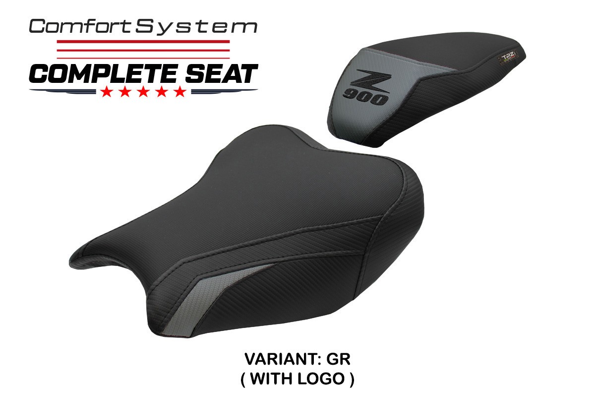 TPZ Liaka Comfort grey Complete saddle Logo Kawasaki Z900 2017-2024