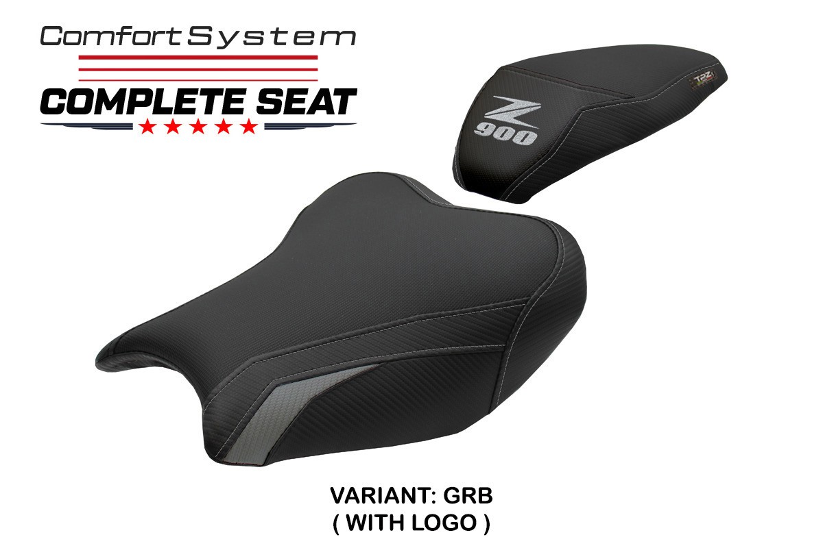 TPZ Liaka Comfort gray-black Complete saddle Logo Kawasaki Z900 2017-2024