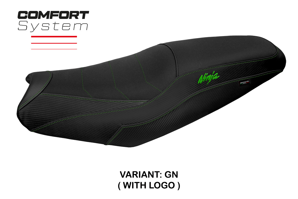 Rivestimento sella TPZ Idaho Comfort Logo verde Kawasaki ZX14R Ninja 2012-2024