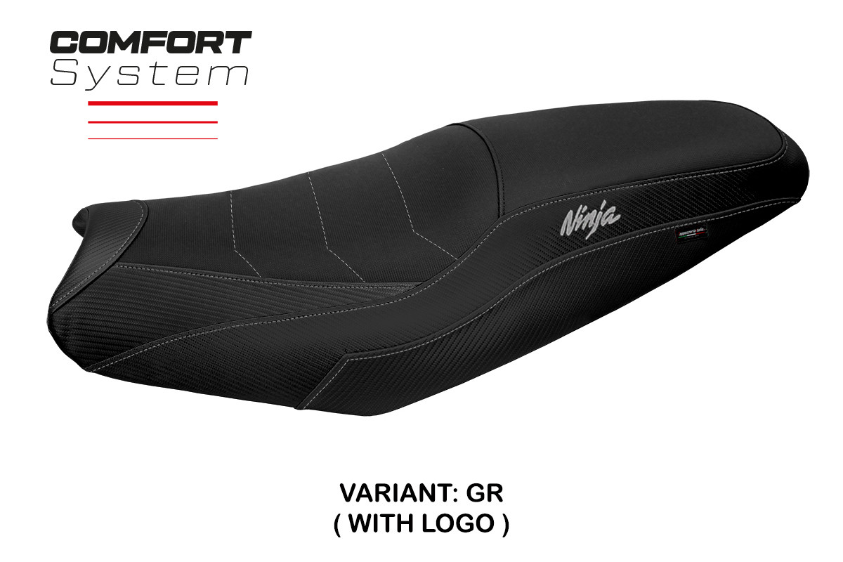 Rivestimento sella TPZ Idaho Comfort Logo grigio Kawasaki ZX14R Ninja 2012-2024