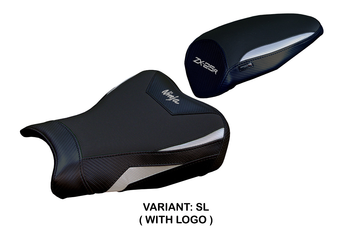TPZ Hermes silver Saddle covering Logo Kawasaki ZX25R Ninja 2020-2025