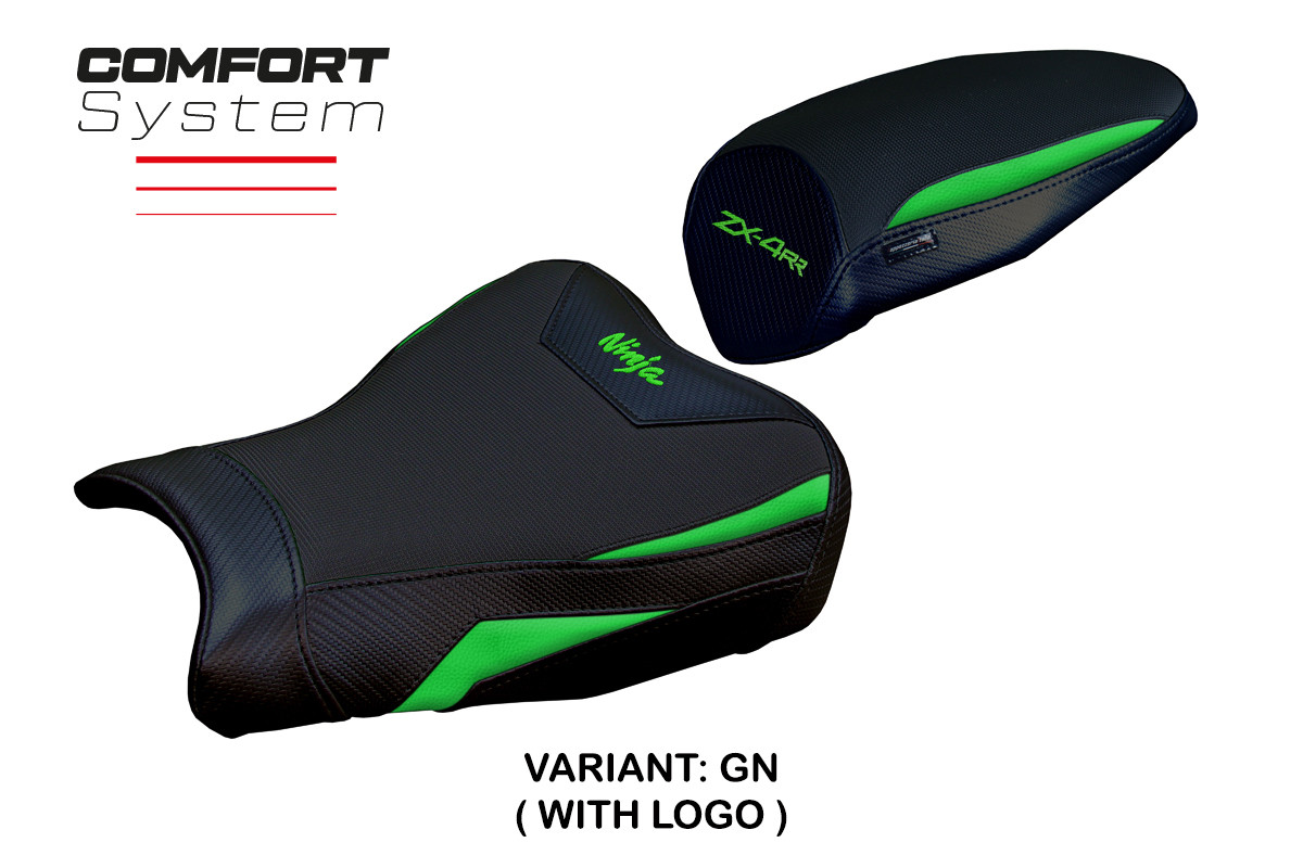 Rivestimento sella TPZ Muzy Comfort Logo verde Kawasaki ZX4RR Ninja 2023-2025