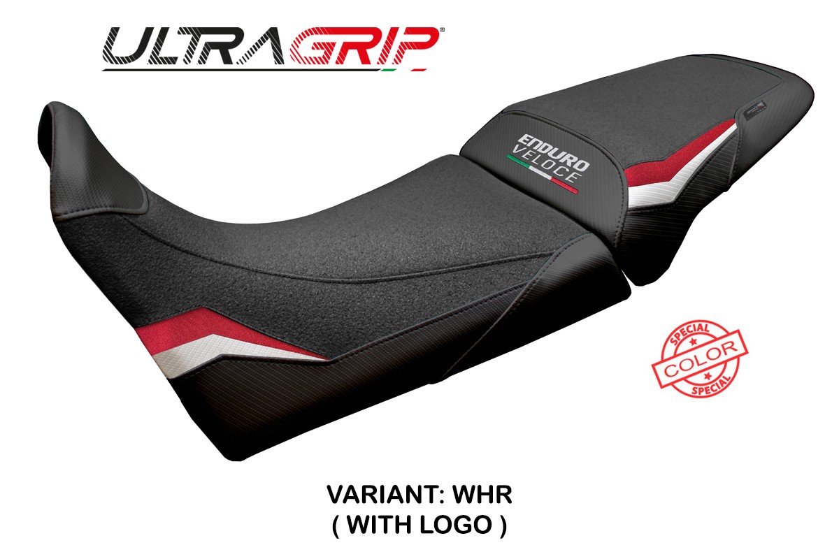 TPZ Hajek Ultragrip white-red Saddle covering Logo Mv Agusta Enduro Veloce 2024-2025
