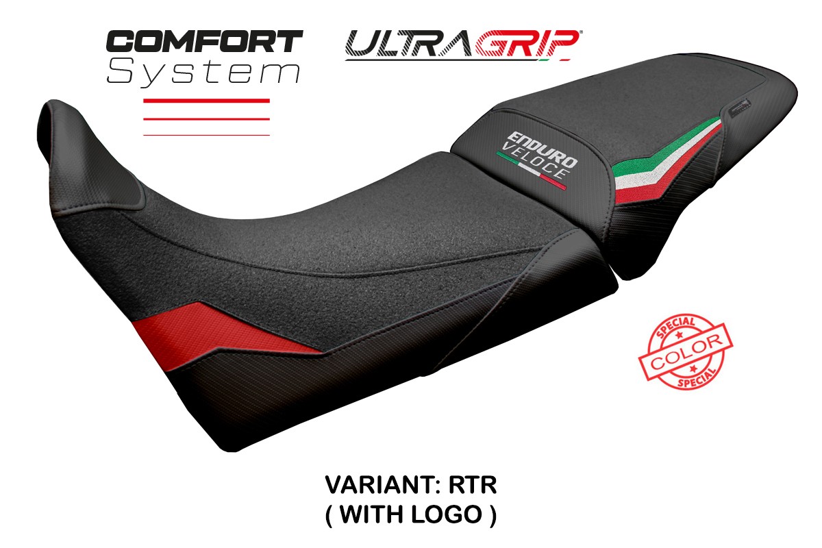 TPZ Hajek Comfort Ultragrip red-trico Saddle covering Logo Mv Agusta Enduro Veloce 2024-2025