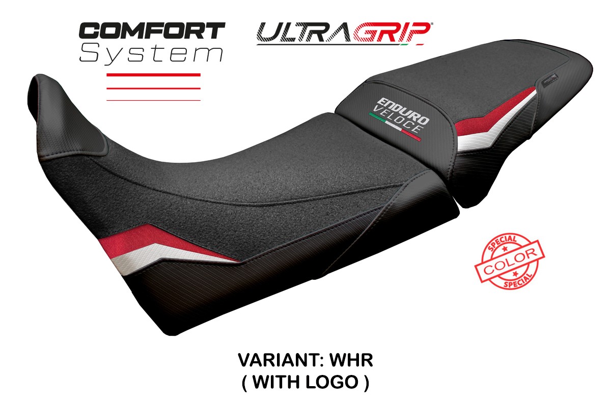 TPZ Hajek Comfort Ultragrip white-red Saddle covering Logo Mv Agusta Enduro Veloce 2024-2025
