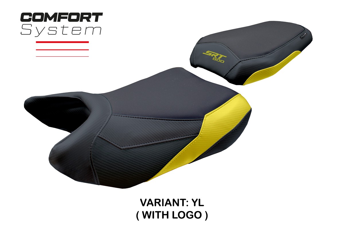 Rivestimento sella TPZ Wuhai Comfort Logo giallo Qj Motor SRT800X/S/SX 2023-2025