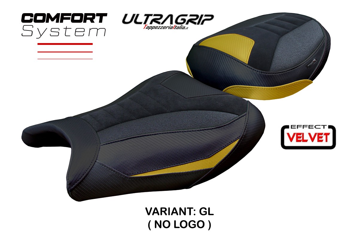 Rivestimento sella TPZ Denia Velvet Comfort Ultragrip oro Suzuki GSXR1300 Hayabusa 2021-2025