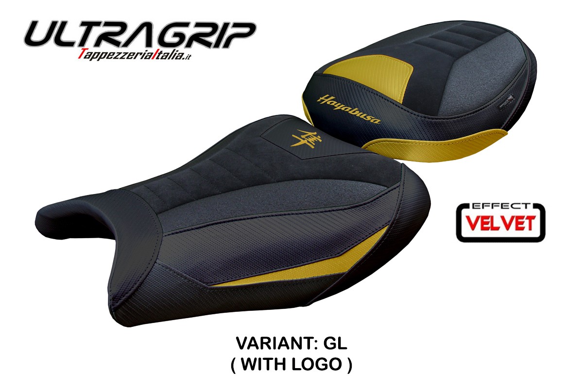 Rivestimento sella TPZ Denia Velvet Ultragrip Logo oro Suzuki GSXR1300 Hayabusa 2021-2025