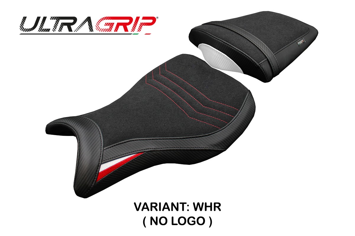 Rivestimento sella TPZ Ripley Ultragrip bianco-rosso Triumph Daytona 675R 2006-2012
