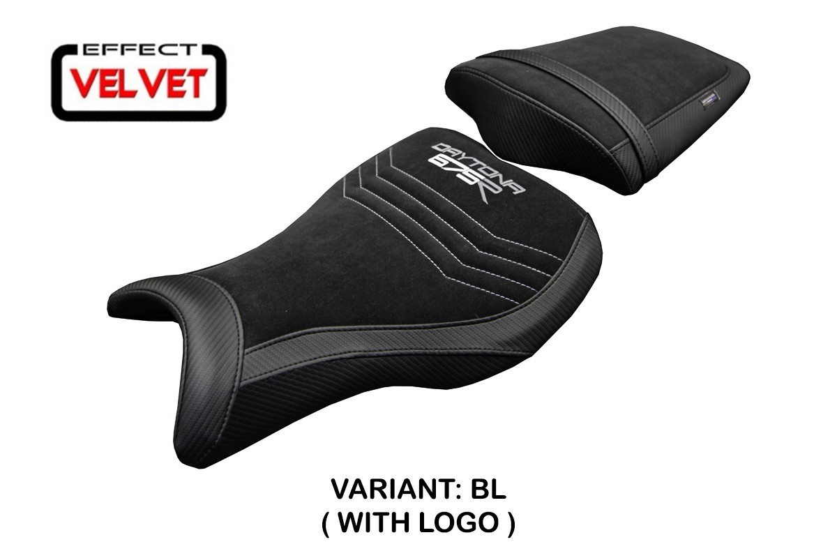 Rivestimento sella TPZ Ripley Velvet Logo nero Triumph Daytona 675R 2006-2012