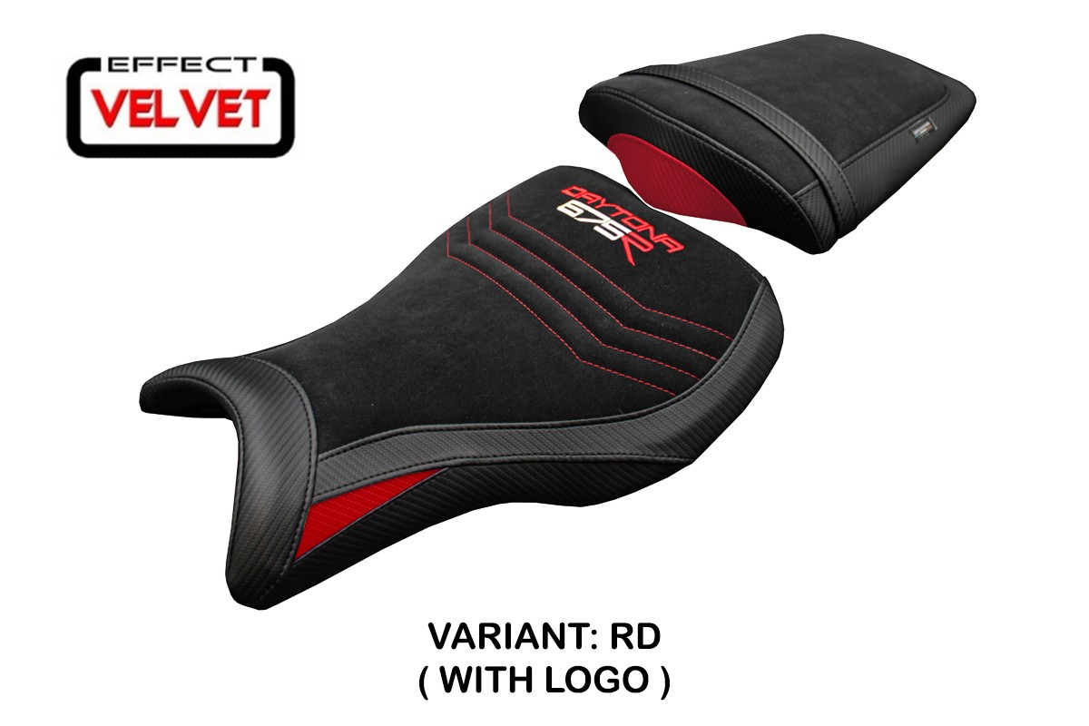 Rivestimento sella TPZ Ripley Velvet Logo rosso Triumph Daytona 675R 2006-2012