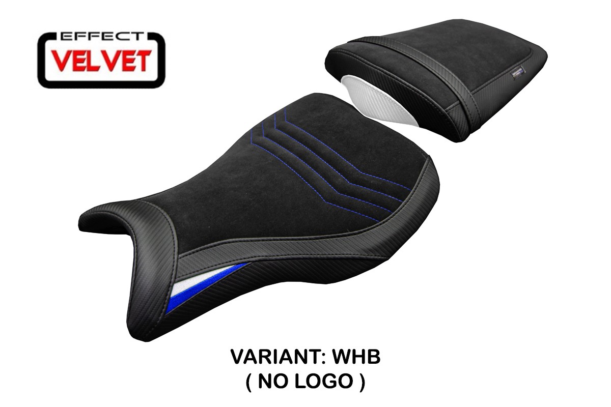 Rivestimento sella TPZ Ripley Velvet bianco-blu Triumph Daytona 675R 2006-2012