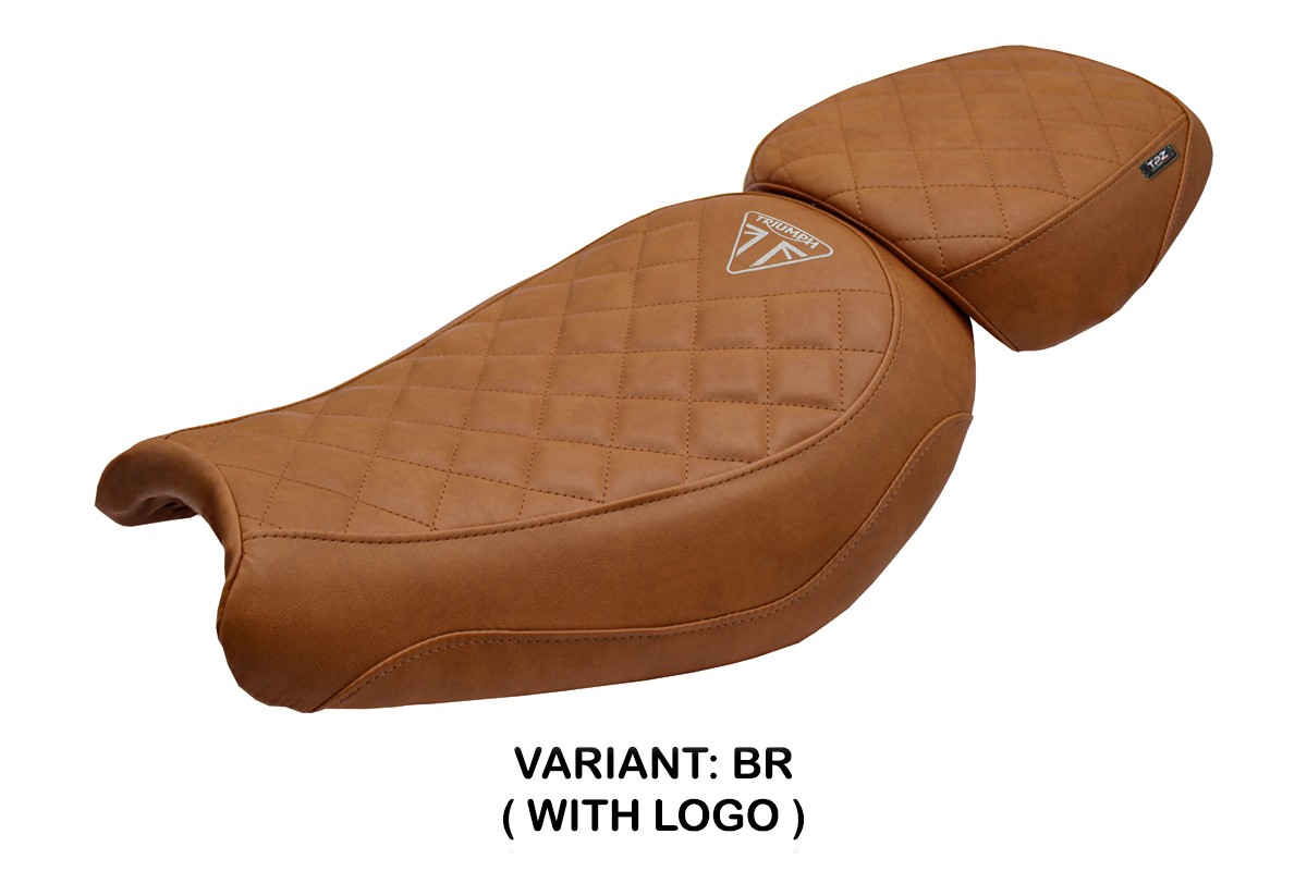 Rivestimento sella TPZ Xinyi Logo marrone Triumph Scrambler 400X/XC 2024-2025