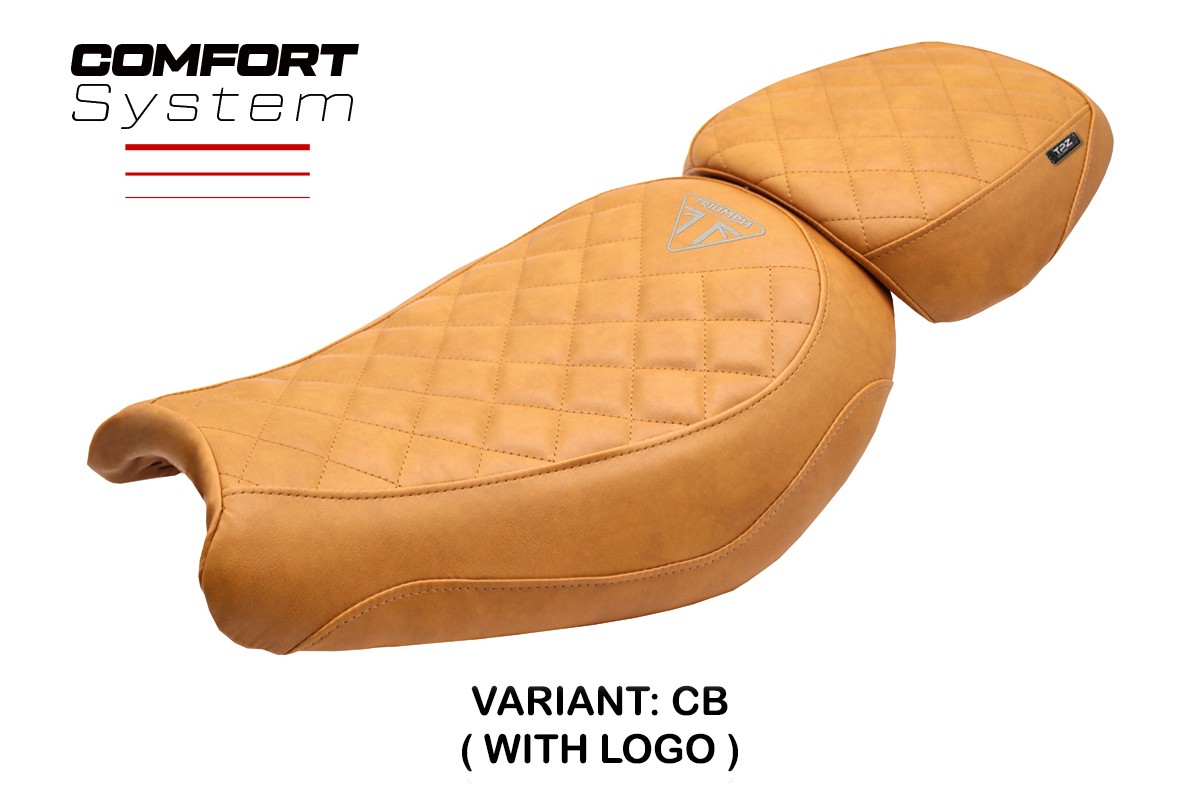 Rivestimento sella TPZ Xinyi Comfort Logo cammello Triumph Scrambler 400X/XC 2024-2025