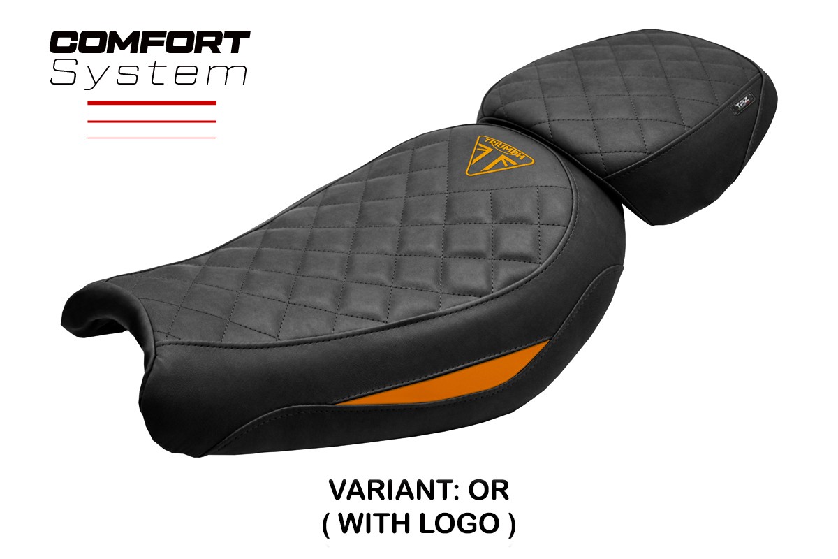 Rivestimento sella TPZ Xinyi Comfort Logo arancio Triumph Scrambler 400X/XC 2024-2025