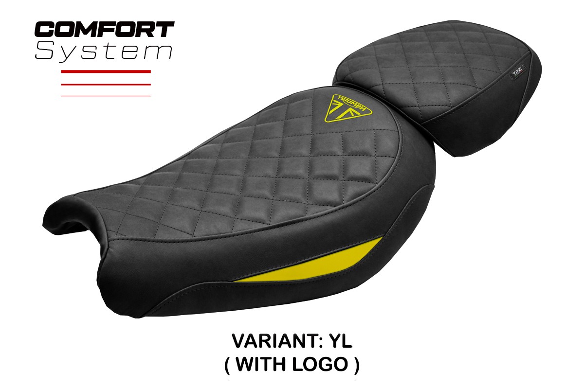 Rivestimento sella TPZ Xinyi Comfort Logo giallo Triumph Scrambler 400X/XC 2024-2025