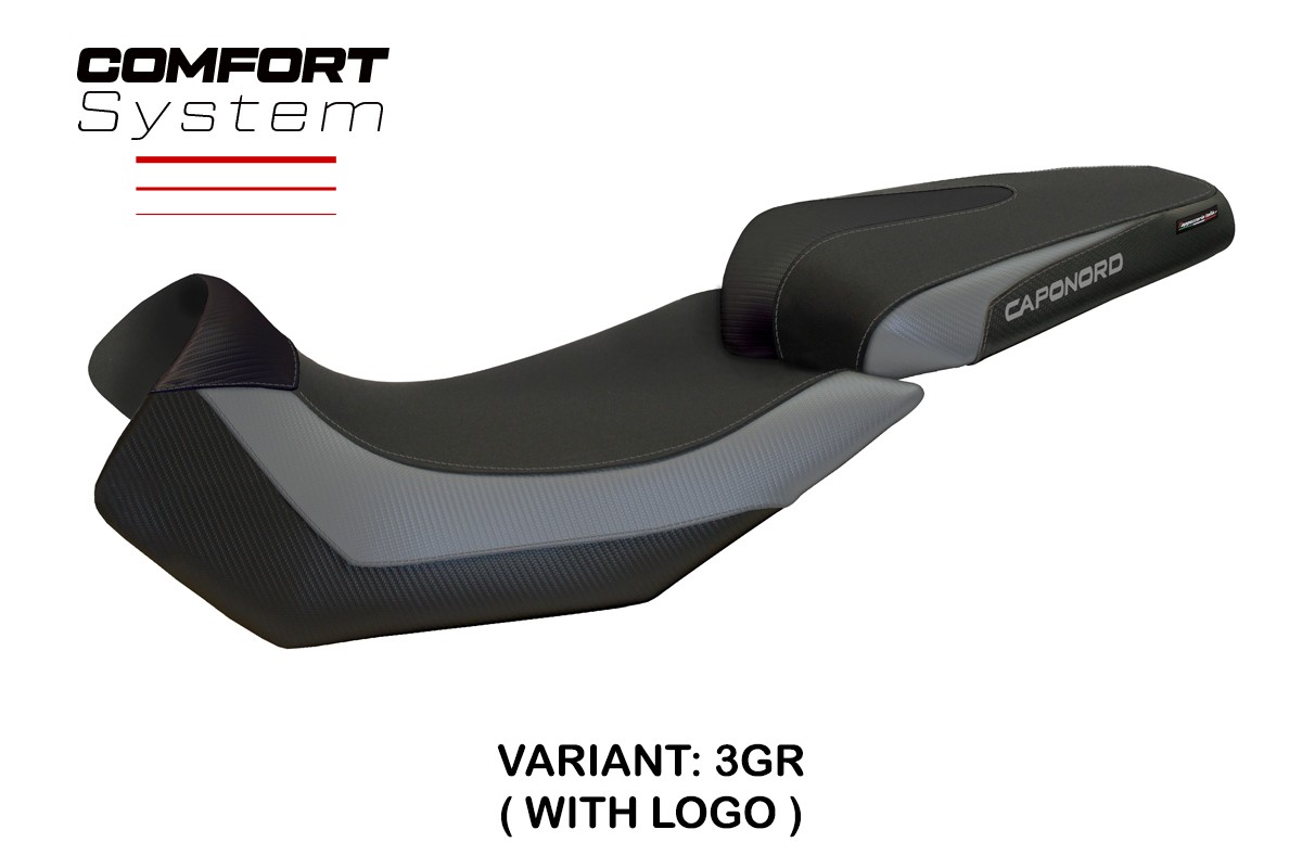 Rivestimento sella TPZ Nuoro 2 Comfort Logo grigio Aprilia Caponord 1200 2013-2017