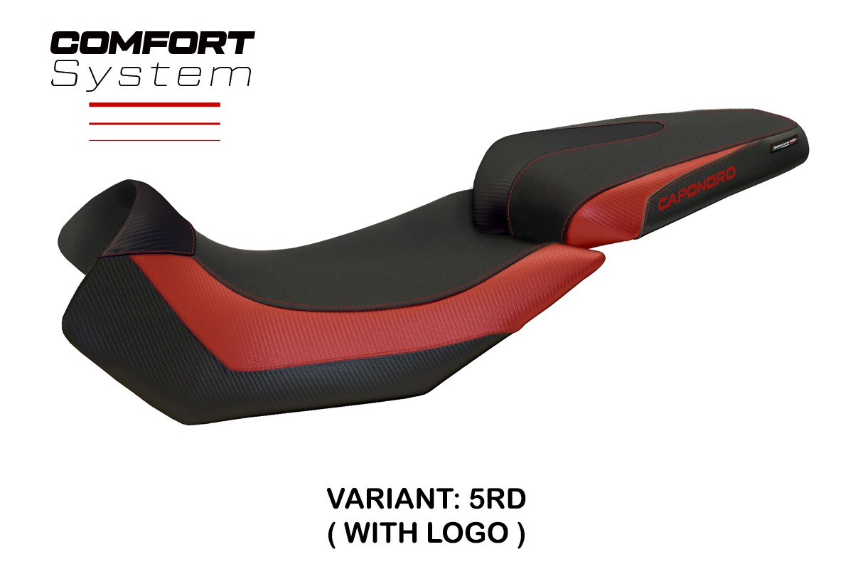 Rivestimento sella TPZ Nuoro 2 Comfort Logo rosso Aprilia Caponord 1200 2013-2017