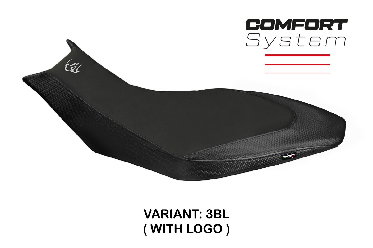 Rivestimento sella TPZ Trieste Comfort Logo nero Aprilia Dorsoduro 750/900/1200 2010-2020