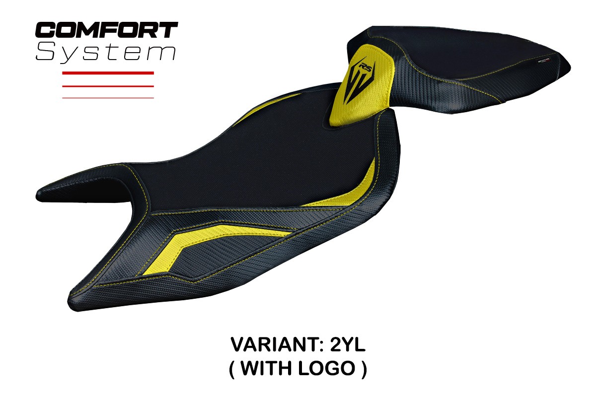 Rivestimento sella TPZ Naxos Comfort Logo giallo Aprilia RS660 2021-2025