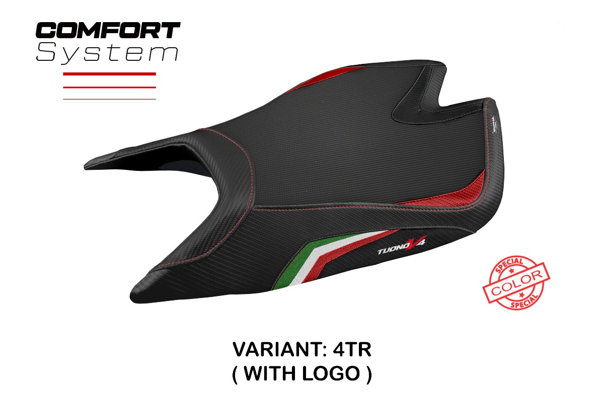 Rivestimento sella TPZ Nashua Comfort Logo Special tricolore Aprilia Tuono V4 Factory 2021-2025