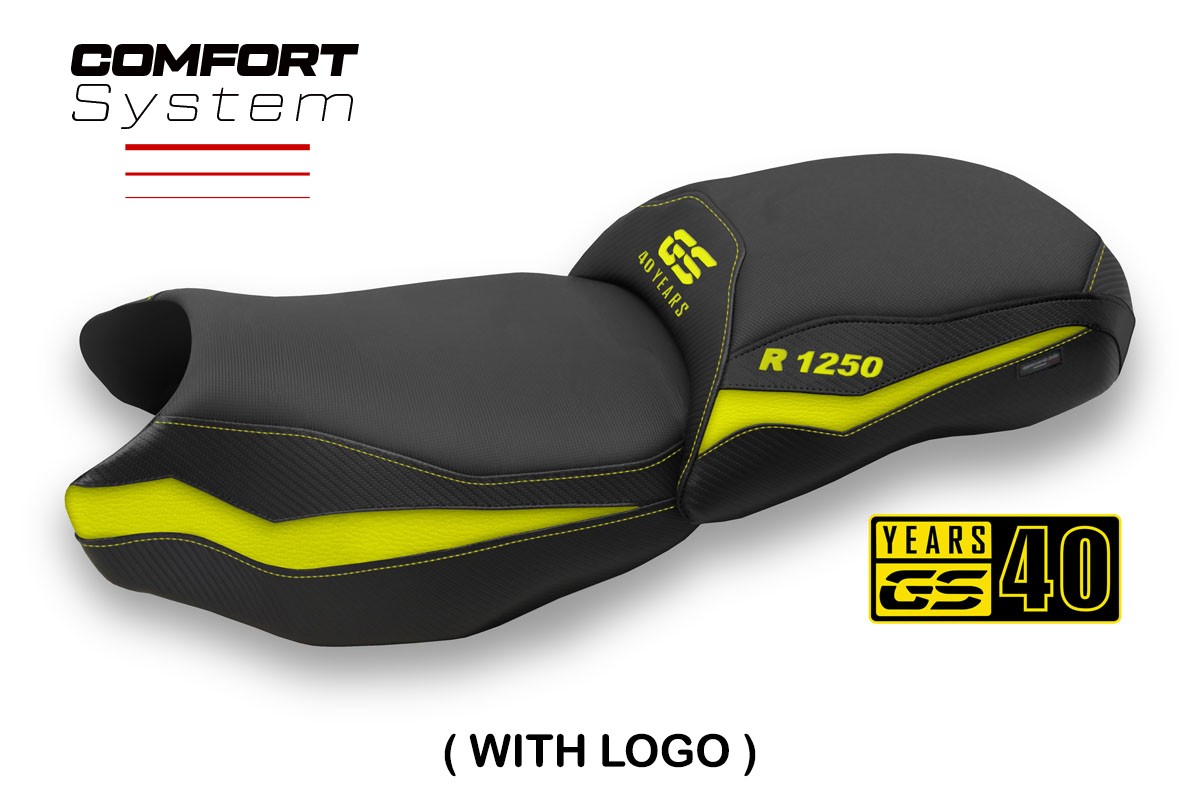 TPZ Adalia Comfort yellow Saddle covering Logo BMW R1250GS 2019-2023