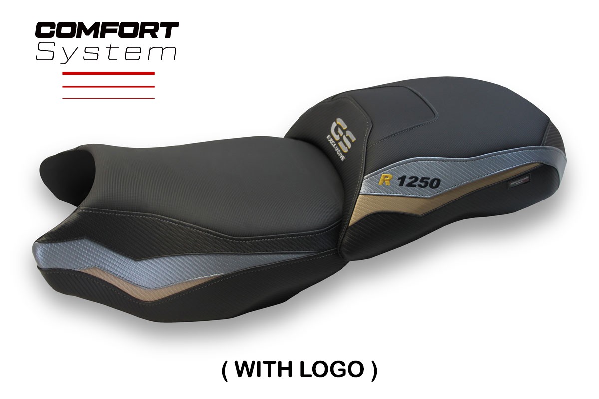 TPZ Batna Comfort grey-gold Saddle covering Logo BMW R1250GS 2019-2023