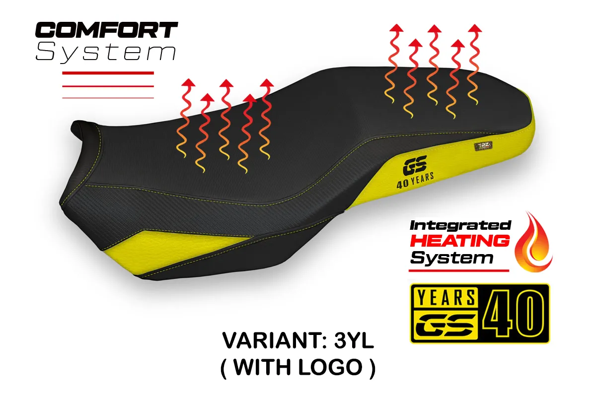 Rivestimento sella riscaldata TPZ Comfort Logo giallo BMW F850GS Adventure 2019-2024