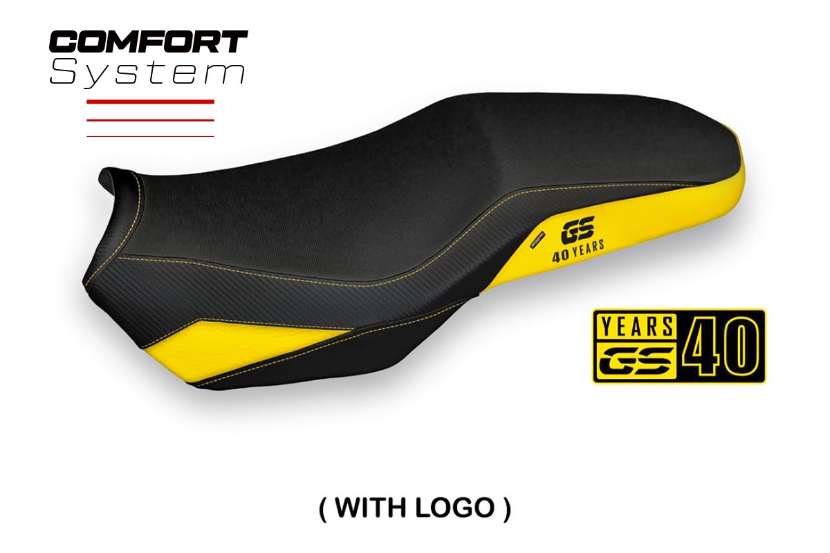 Rivestimento sella TPZ Nyala Comfort Logo giallo BMW F750GS/F800GS/F850GS 2018-2025