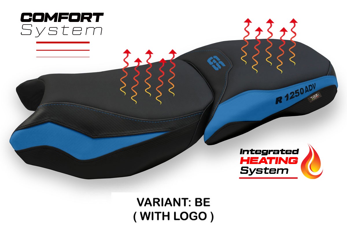 Rivestimento sella riscaldata TPZ Comfort Logo blu BMW R1250GS Adventure 2019-2024