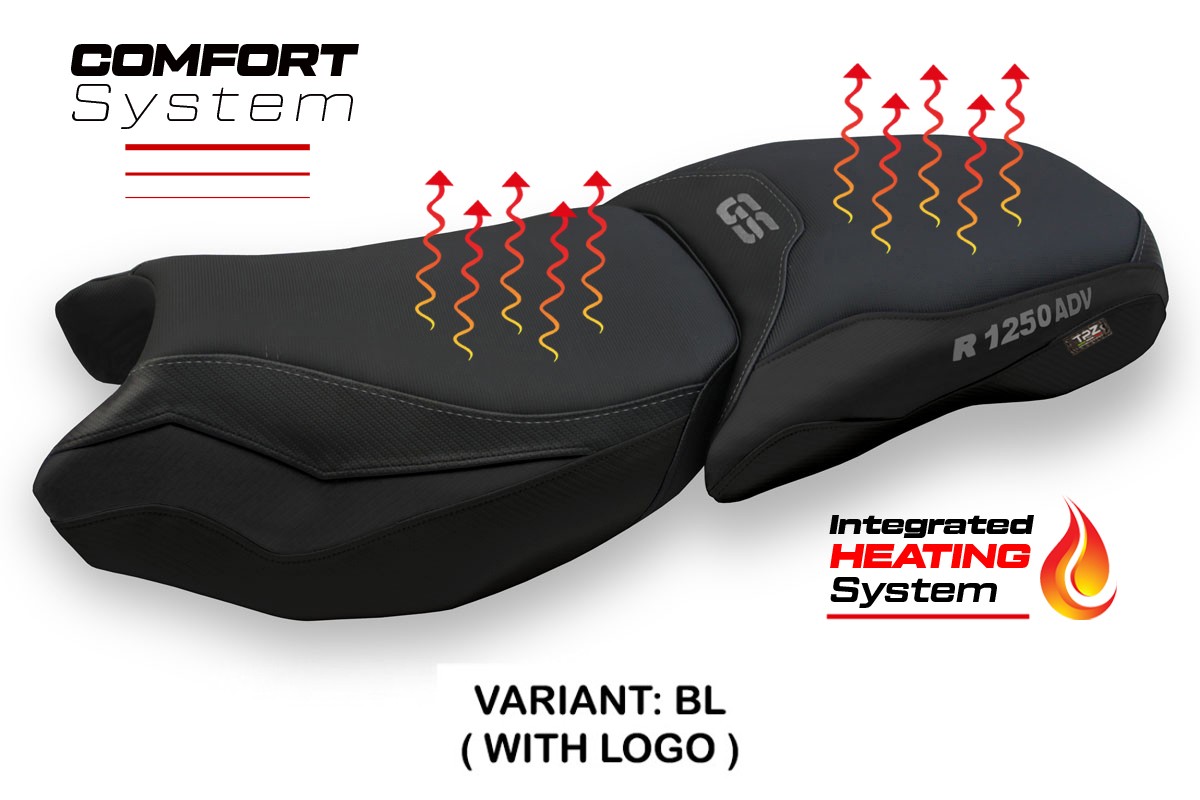 Rivestimento sella riscaldata TPZ Comfort Logo nero BMW R1250GS Adventure 2019-2024