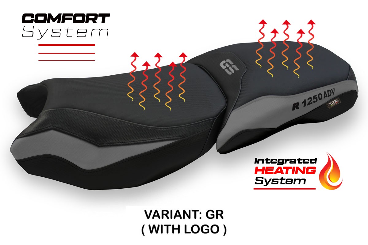 Rivestimento sella riscaldata TPZ Comfort Logo grigio BMW R1250GS Adventure 2019-2024