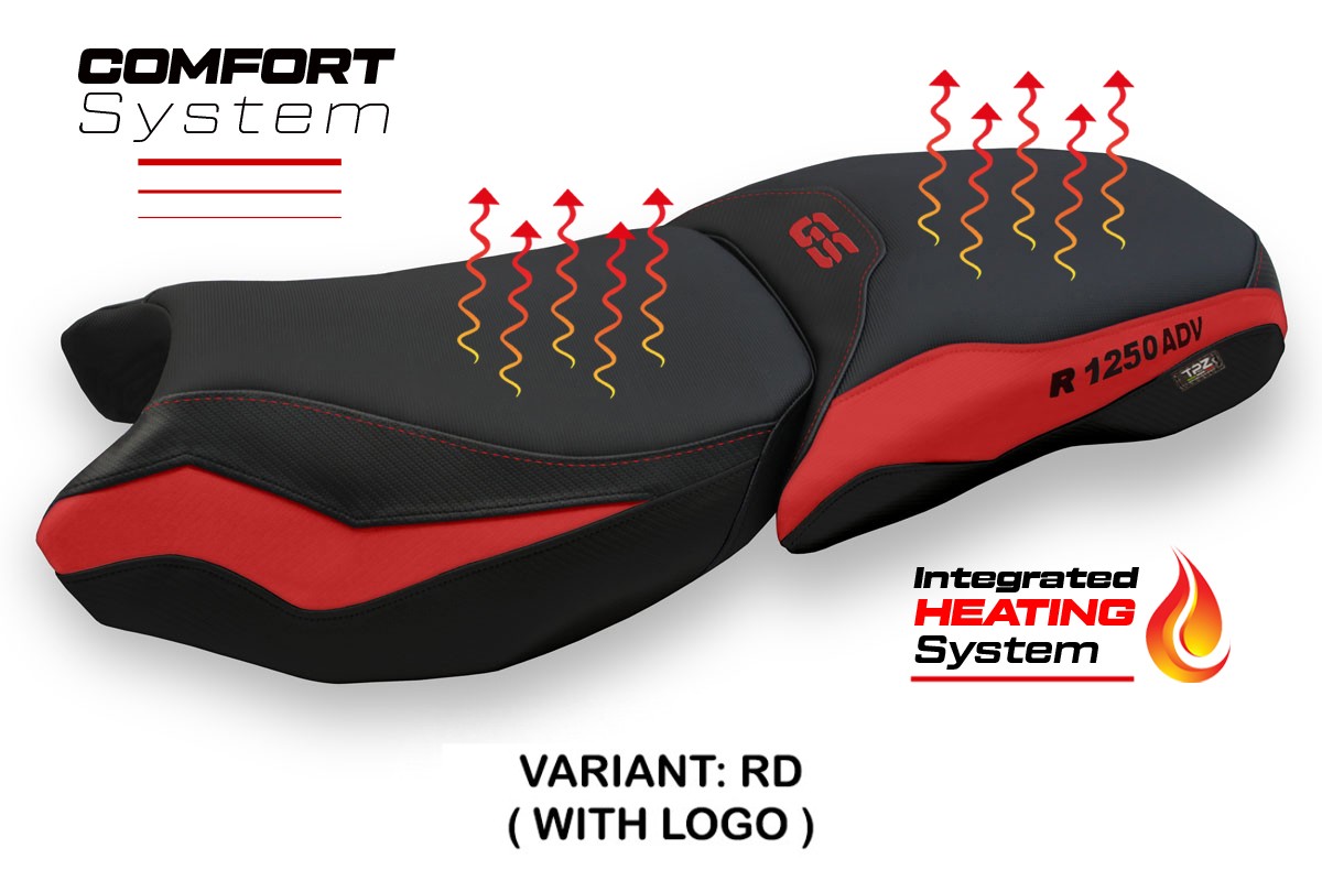 Rivestimento sella riscaldata TPZ Comfort Logo rosso BMW R1250GS Adventure 2019-2024