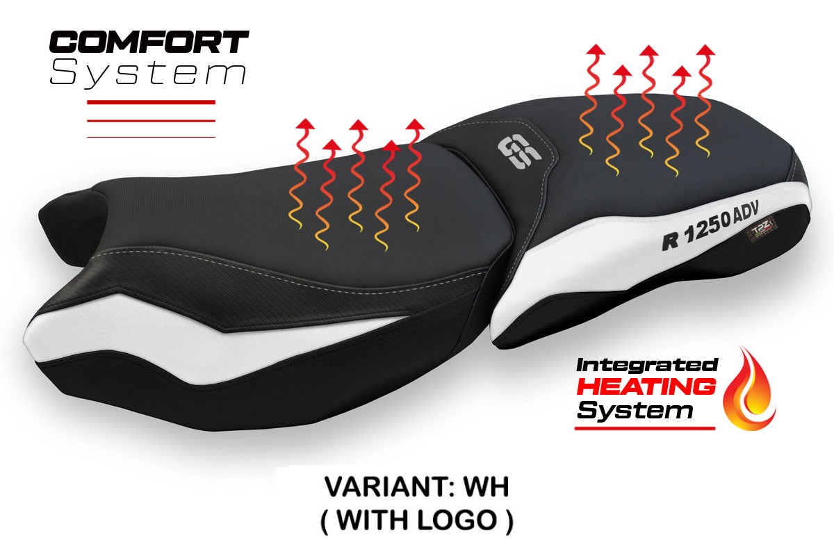 Rivestimento sella riscaldata TPZ Comfort Logo bianco BMW R1250GS Adventure 2019-2024