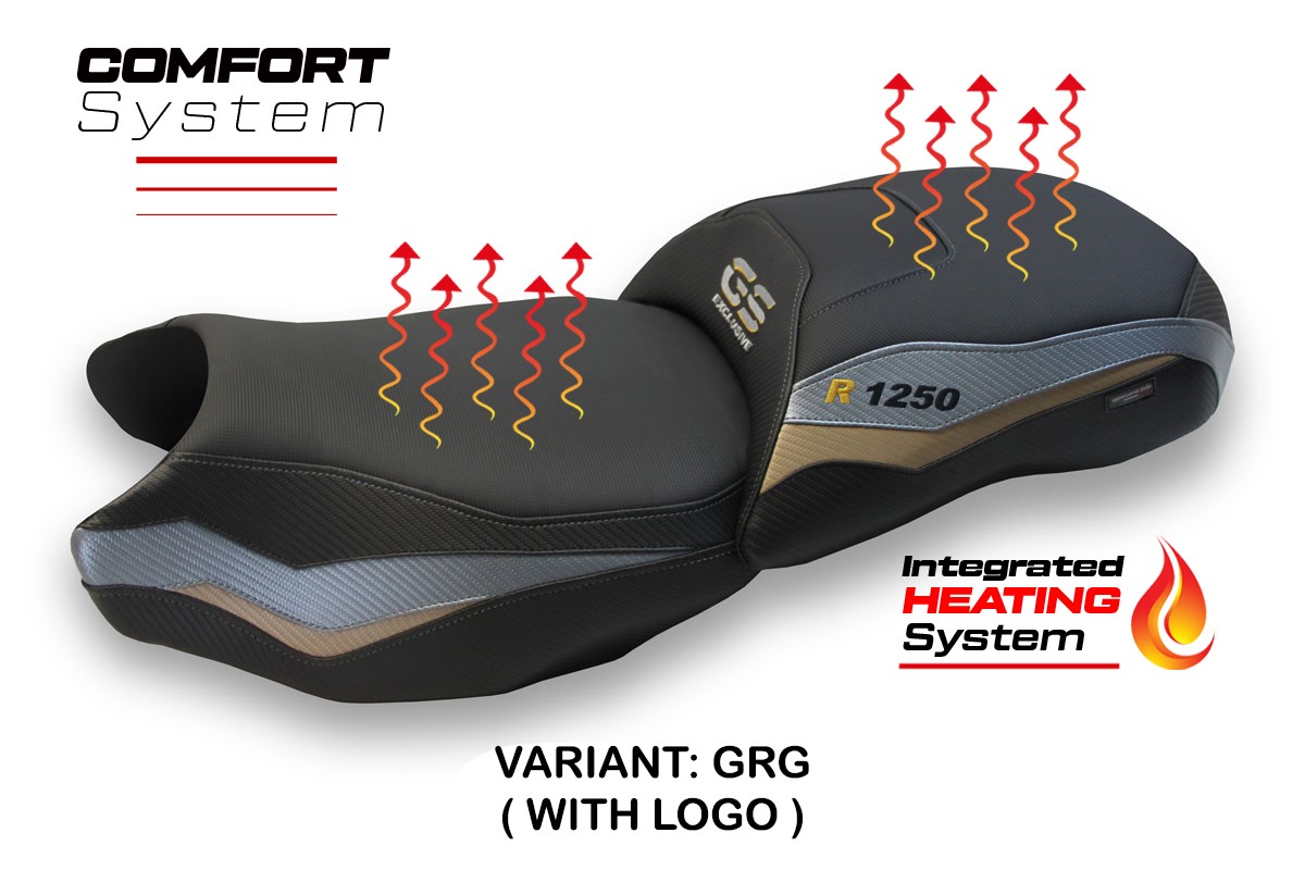 Rivestimento sella riscaldata TPZ Comfort Logo grigio-oro BMW R1250GS 2019-2023