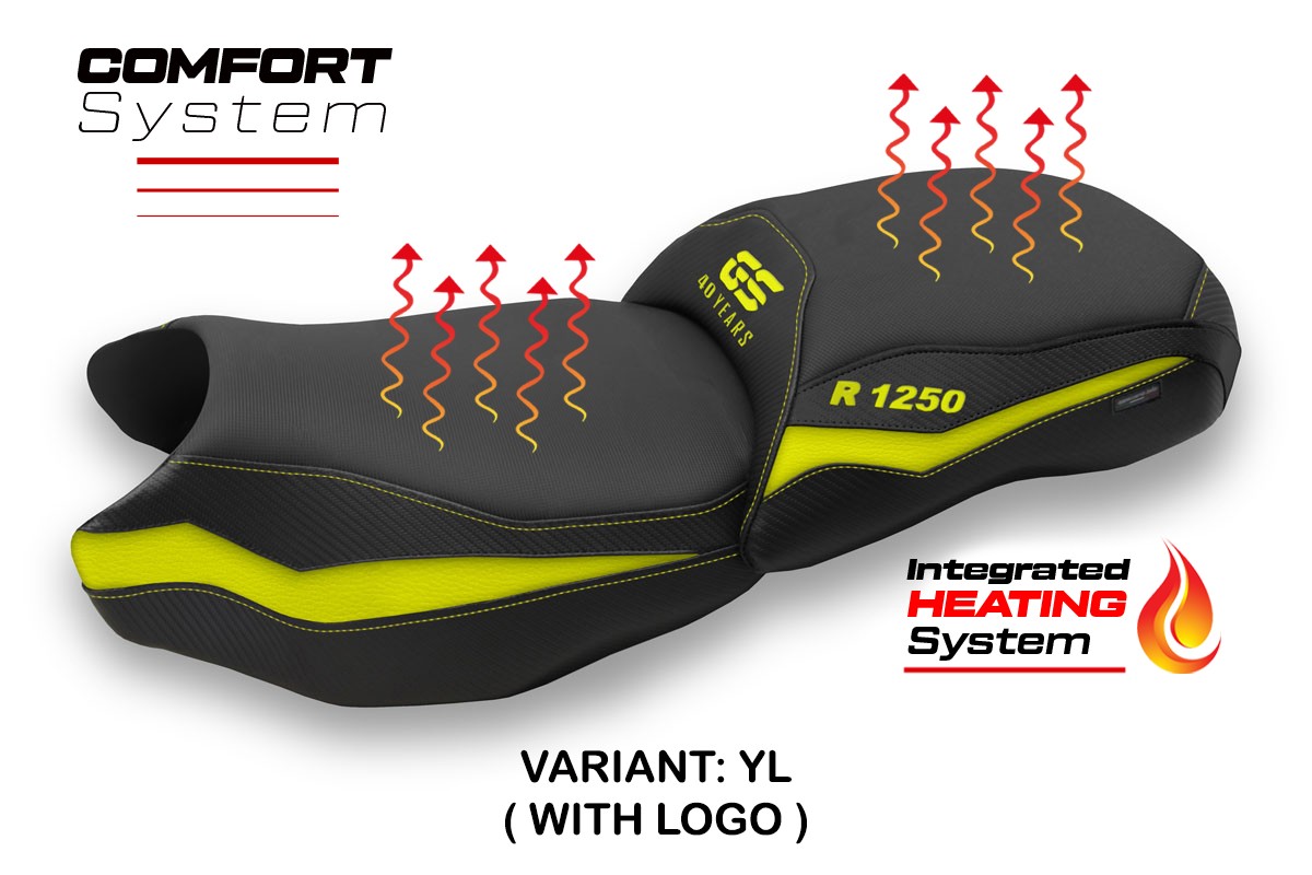 Rivestimento sella riscaldata TPZ Comfort Logo giallo BMW R1250GS 2019-2023