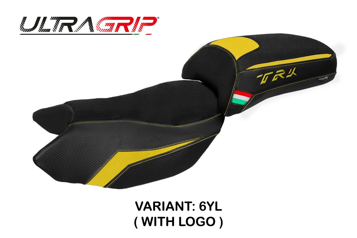 Rivestimento sella TPZ Merida Ultragrip Logo giallo Benelli TRK502 2017-2025