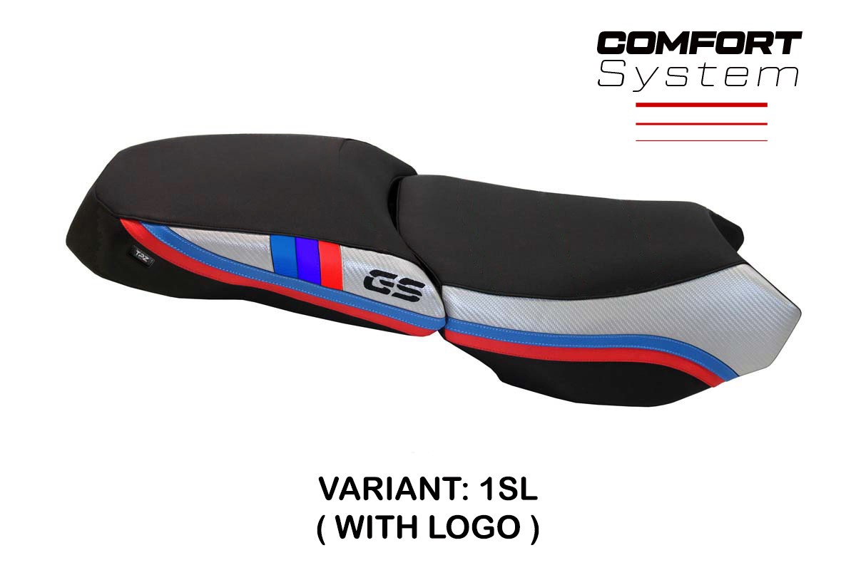 TPZ Exclusive Anniversary Comfort silver Saddle covering Logo BMW R1200GS Adventure 2013-2018