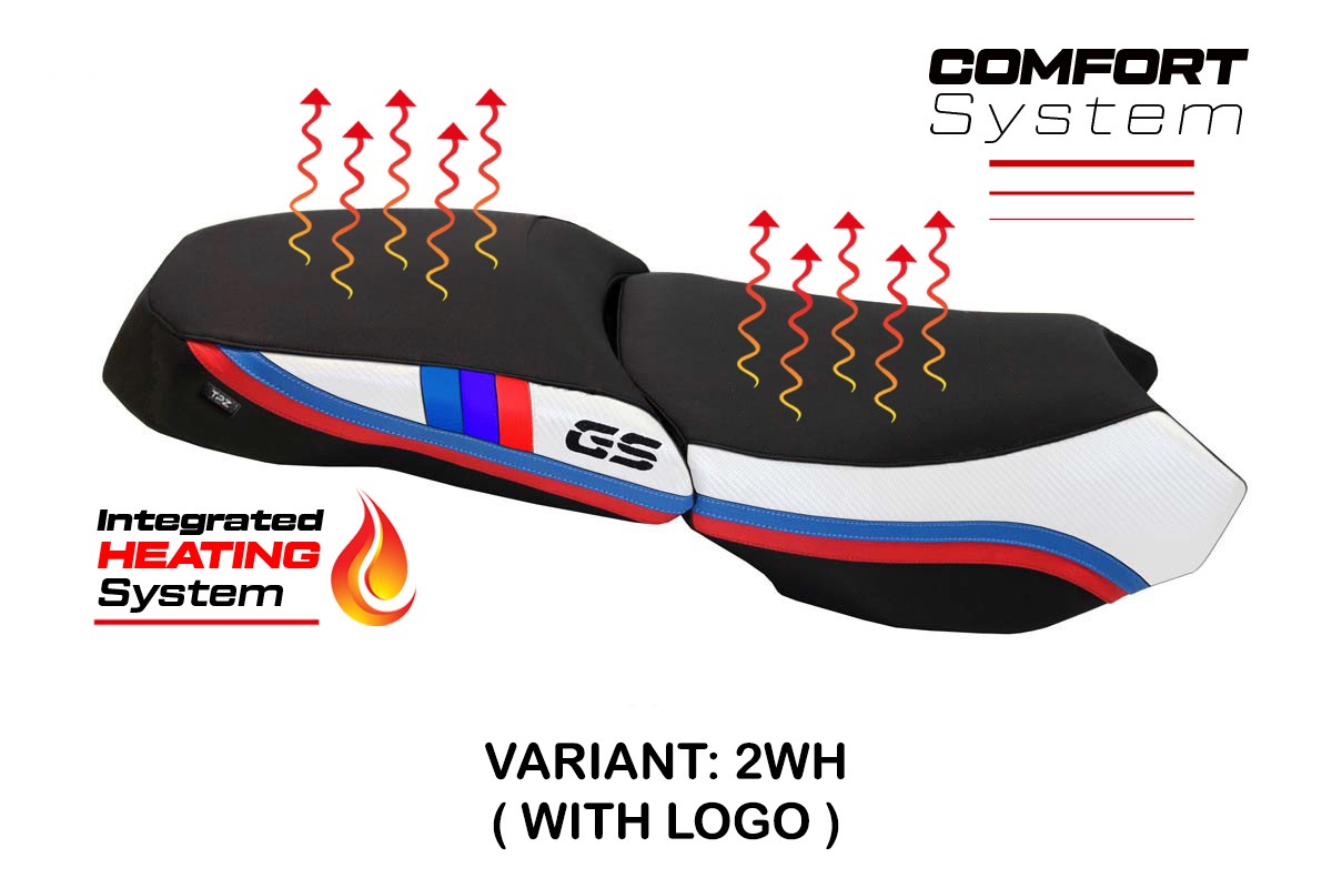 Rivestimento sella riscaldata TPZ Comfort Logo bianco BMW R1200GS Adventure 2013-2018