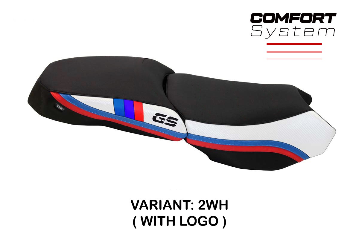 TPZ Exclusive Anniversary Comfort white Saddle covering Logo BMW R1200GS Adventure 2013-2018