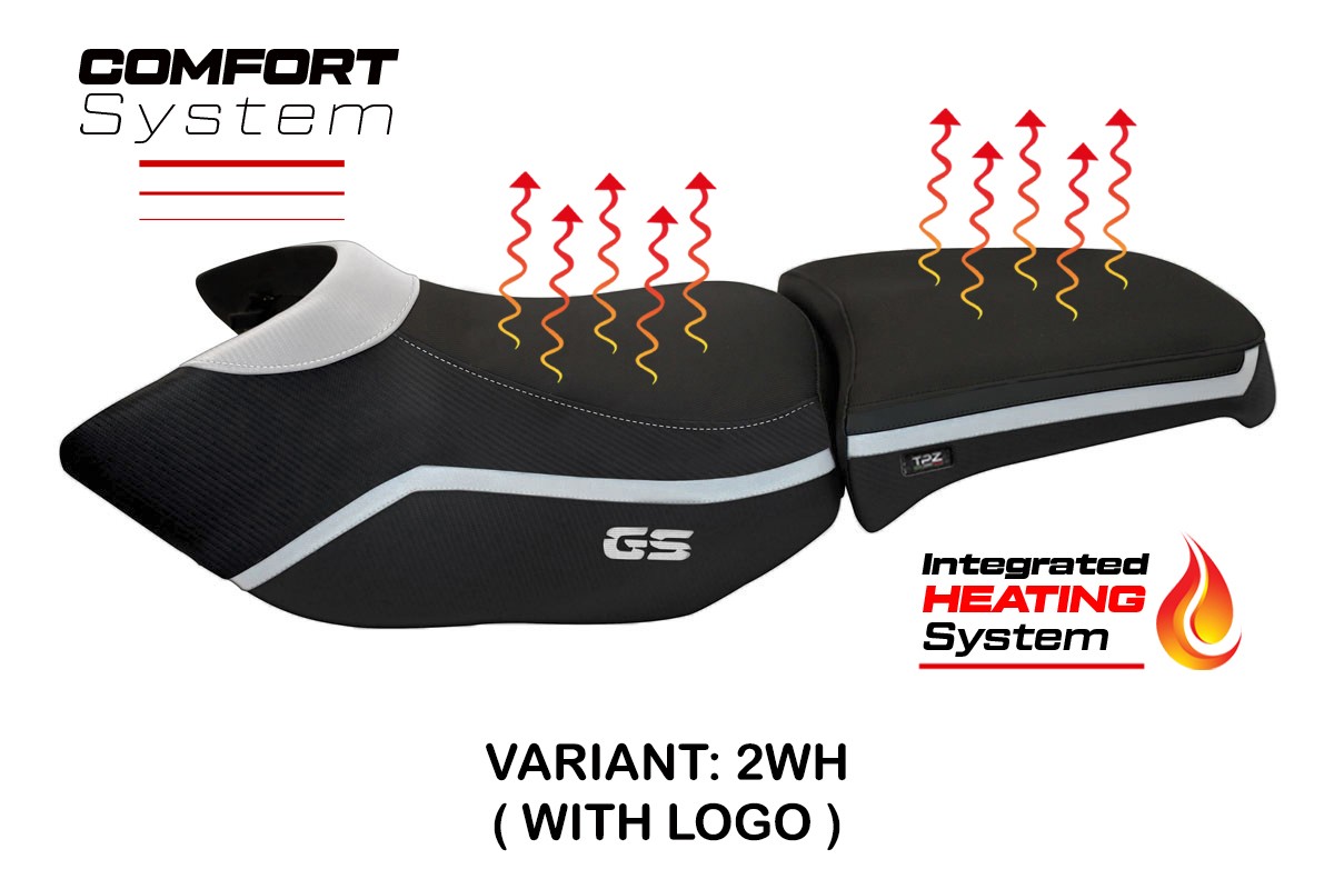 Rivestimento sella riscaldata TPZ Comfort Logo bianco BMW R1200GS Adventure 2006-2012