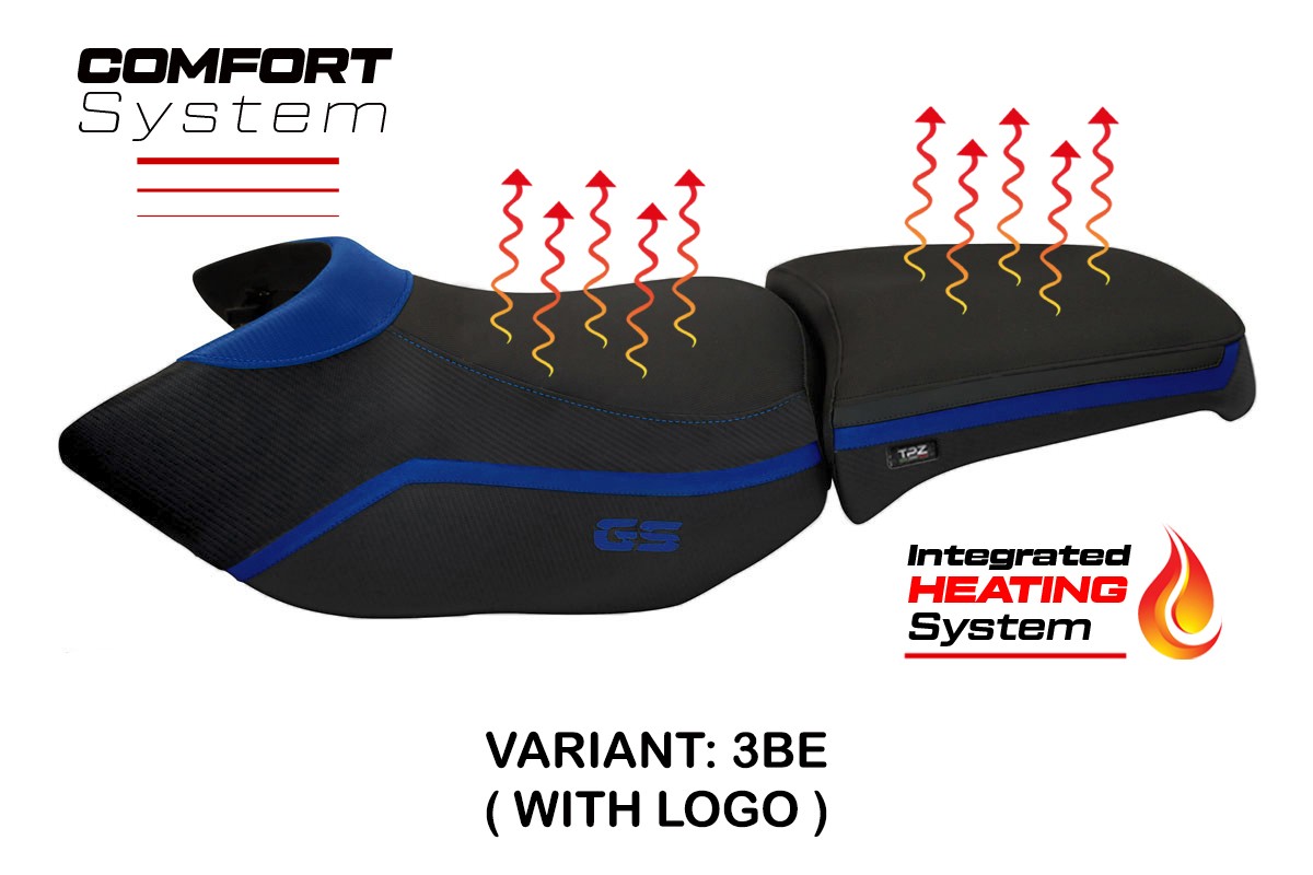 Rivestimento sella riscaldata TPZ Comfort Logo blu BMW R1200GS Adventure 2006-2012