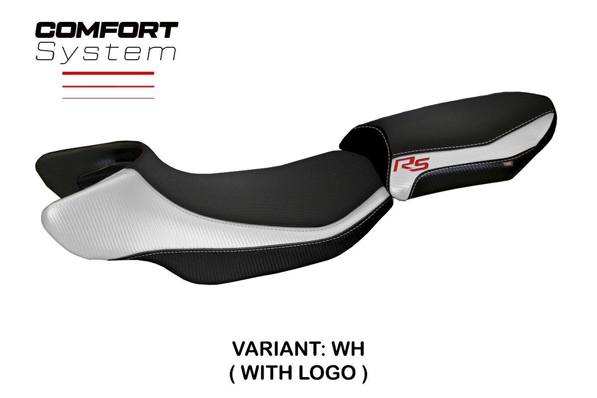 TPZ Aurelia Color RS Comfort white Saddle covering Logo BMW R1200RS 2015-2019