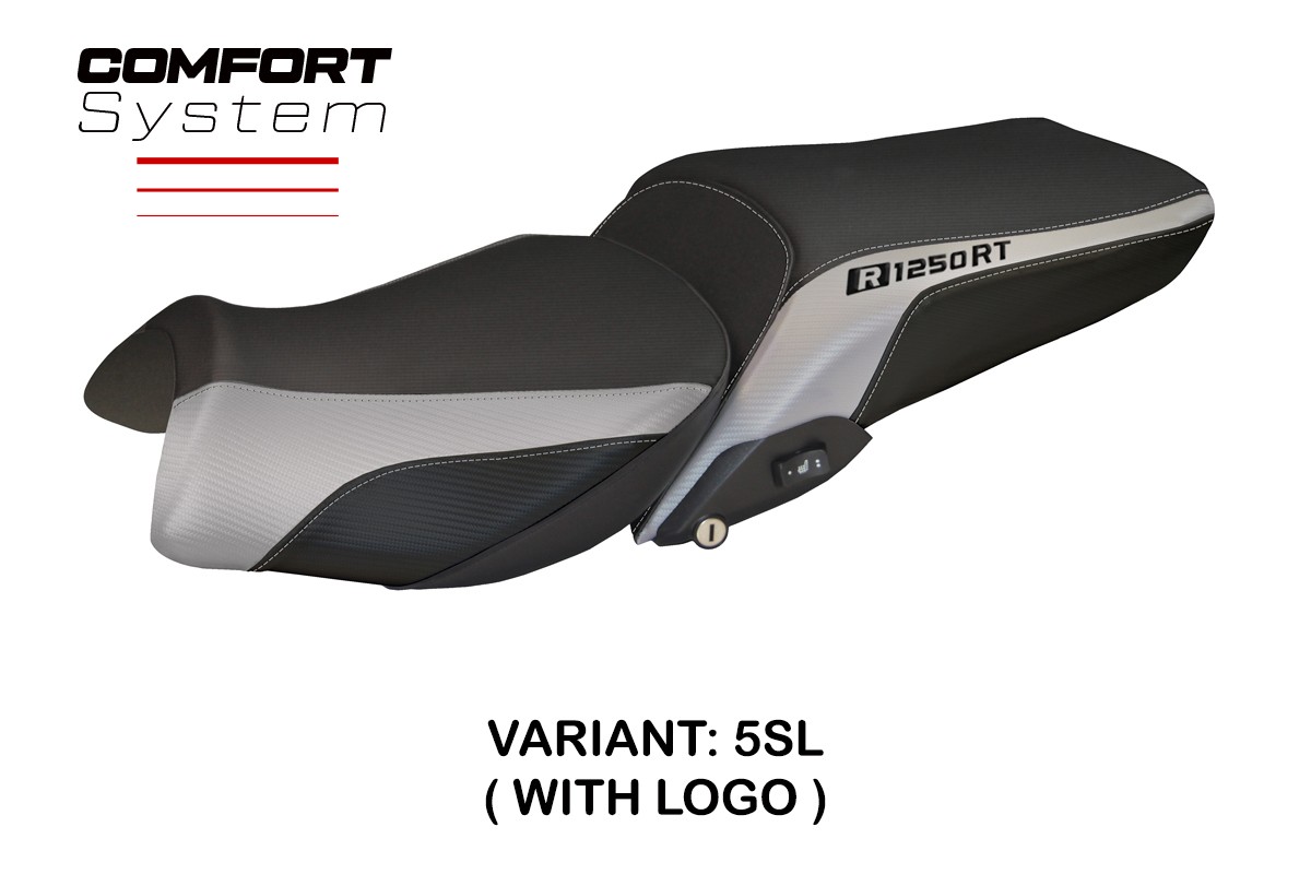 TPZ Alghero 1 Comfort silver Saddle covering Logo BMW R1250RT 2019-2025