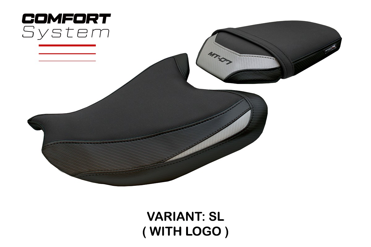 Rivestimento sella TPZ Fukaya Comfort Logo argento Yamaha MT07 2025