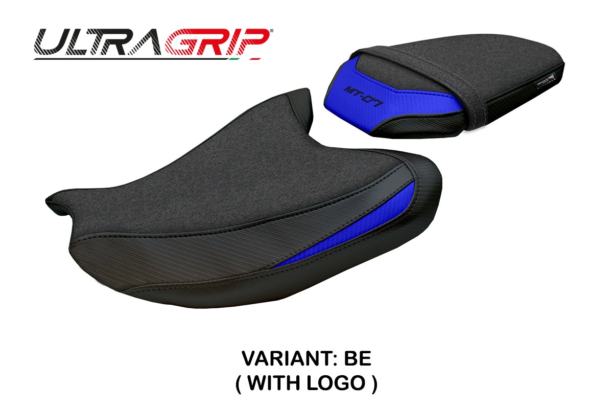 TPZ Fukaya Ultragrip blue Saddle covering Logo Yamaha MT07 2025